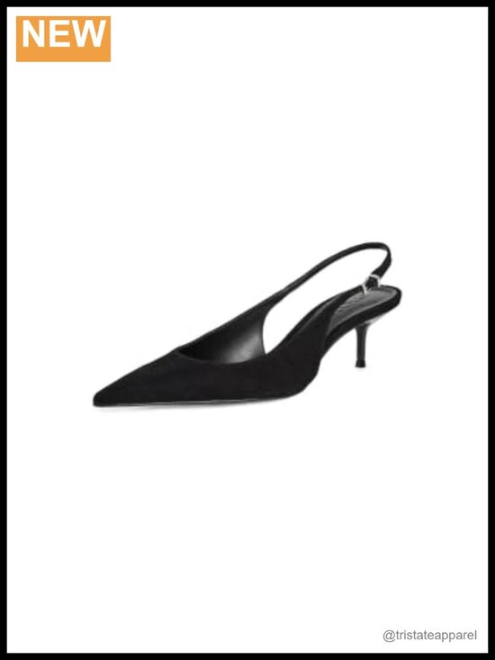 Shoes - SCHUTZ Paola Mid Slingback Suede Stiletto Pointed Toe Pump